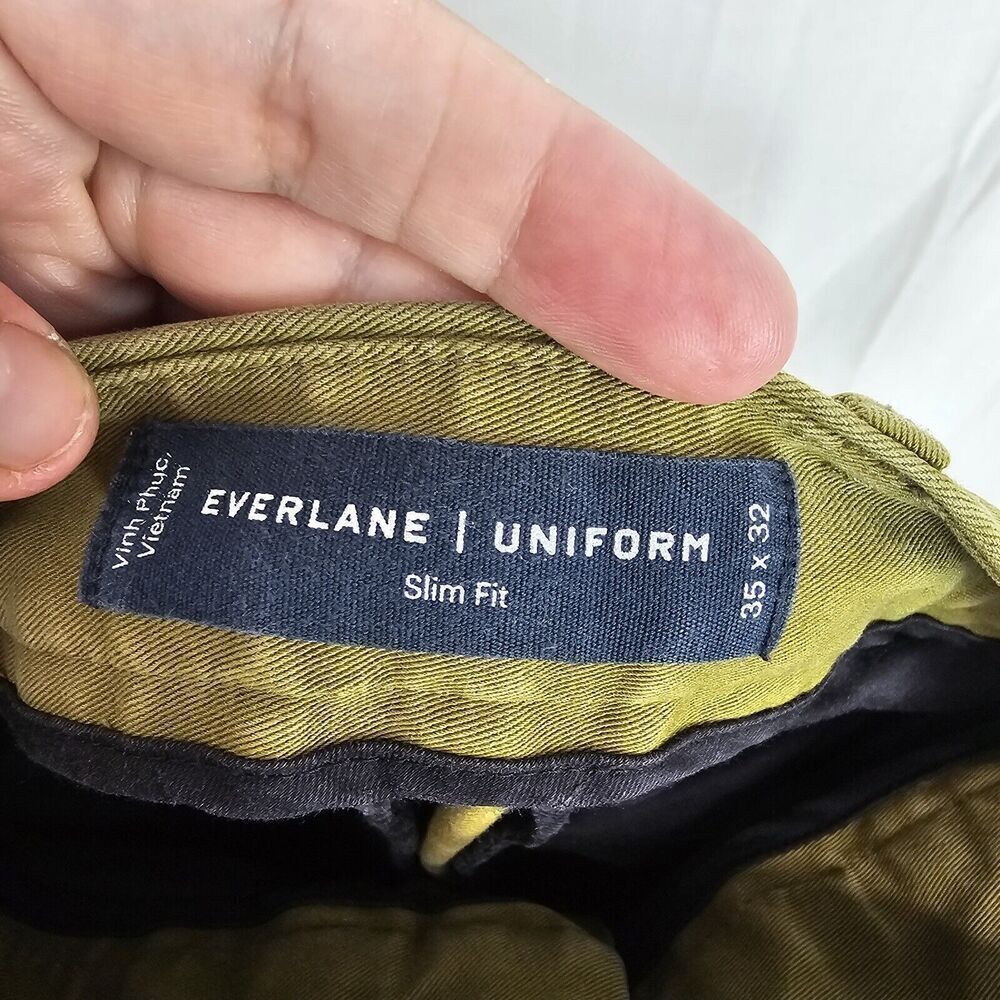 Everlane The Performance Chino Uniform Pants Slim Fit Men's Size 35X32 Beech - Picture 7 of 7